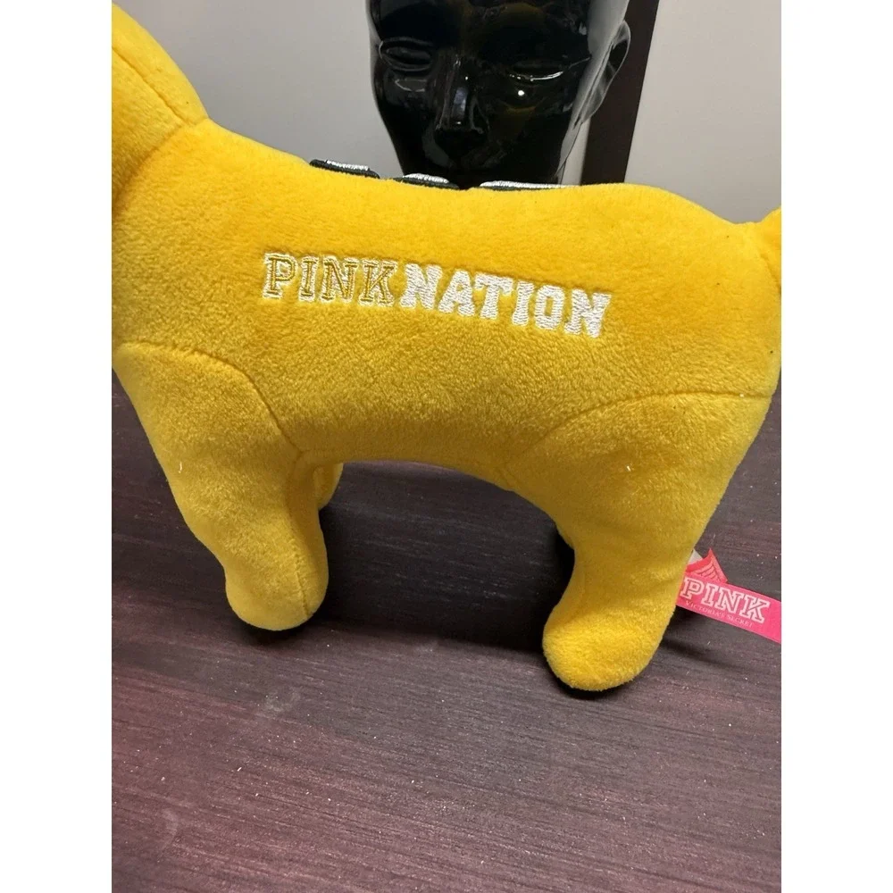 Victorias Secret PINK Nation Yellow Dog Plush Stuffed Animal Soft Cute Toy 13